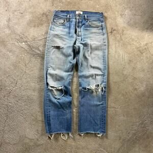 Levi's Blue Distressed Flare Jeans